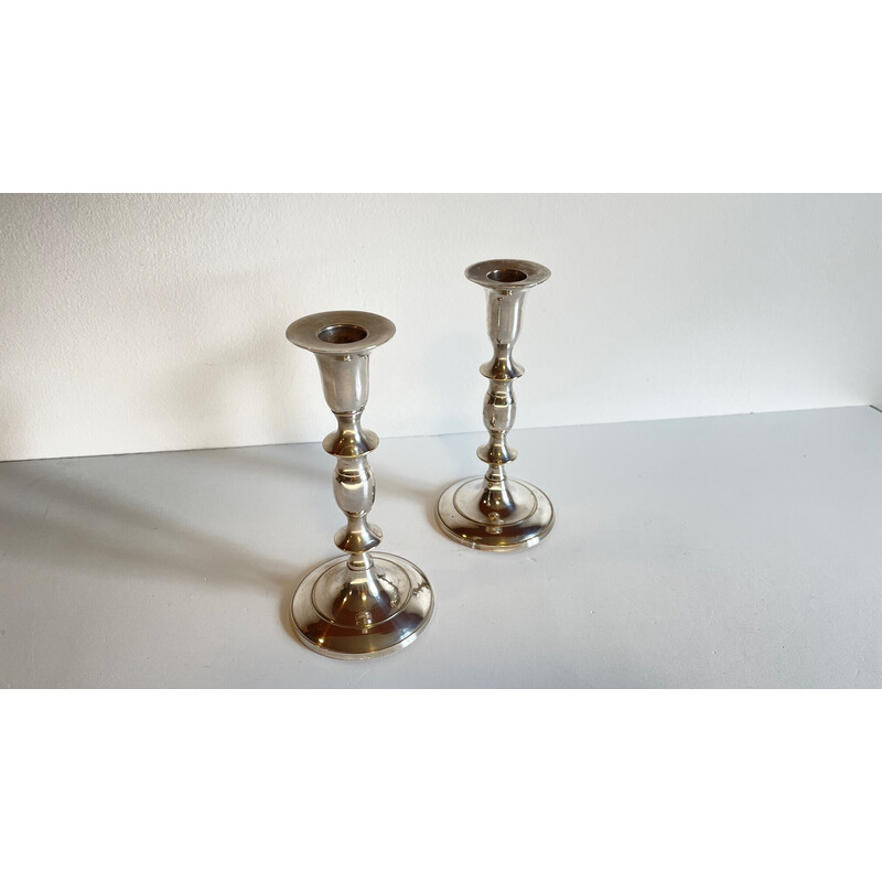 Pair of vintage silver plated candlesticks