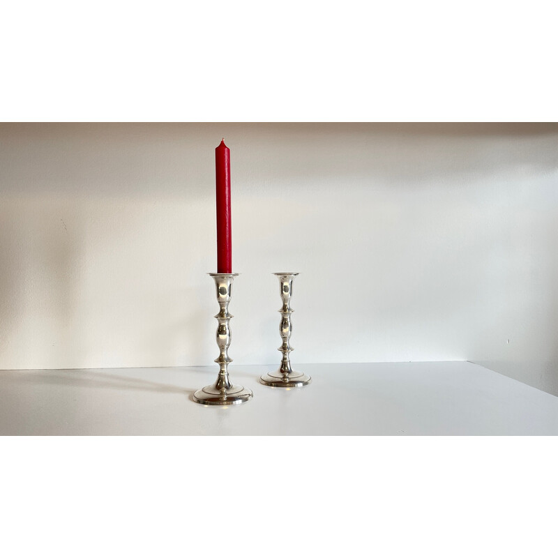 Pair of vintage silver plated candlesticks