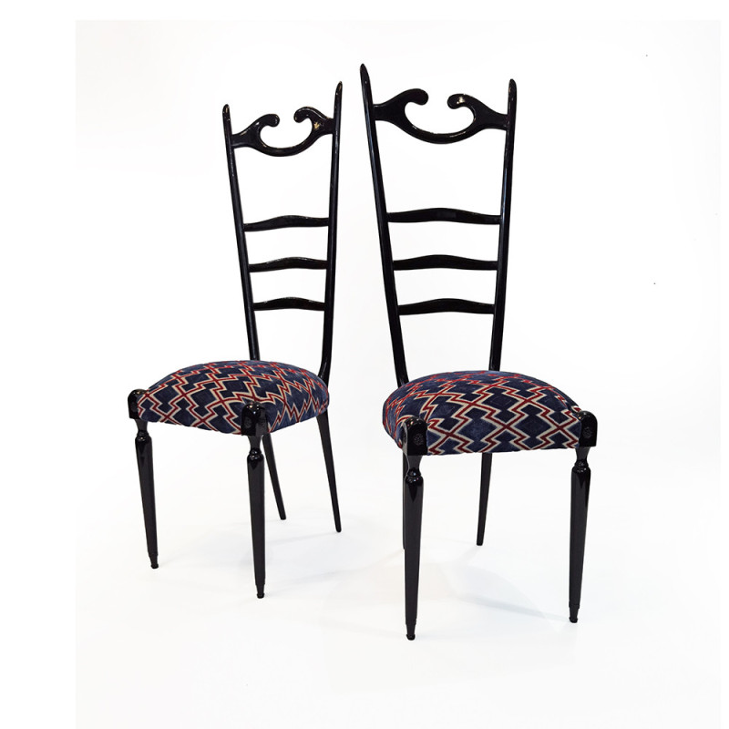Pair of vintage "Chiavari" chairs by Paolo Buffa, 1950s