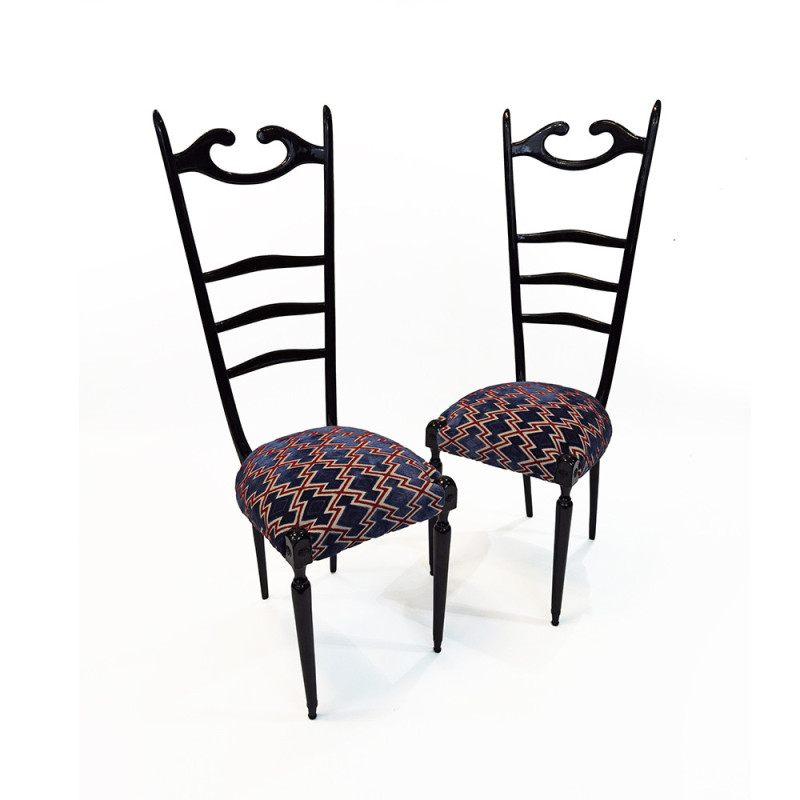 Pair of vintage "Chiavari" chairs by Paolo Buffa, 1950s