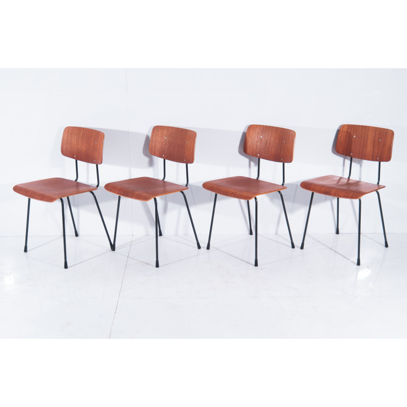 Ensemble de 4 chaises vintage Gispen 1262 par Ar Cordemeyer