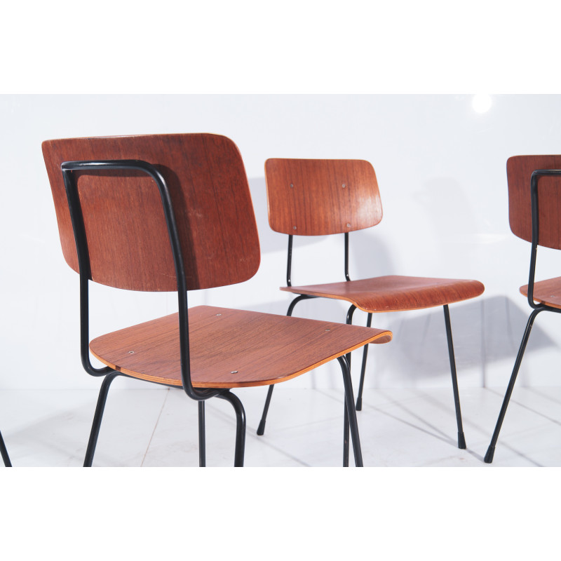 Ensemble de 4 chaises vintage Gispen 1262 par Ar Cordemeyer