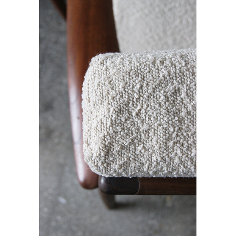 Pareja de sillones daneses vintage de teca con tapicería