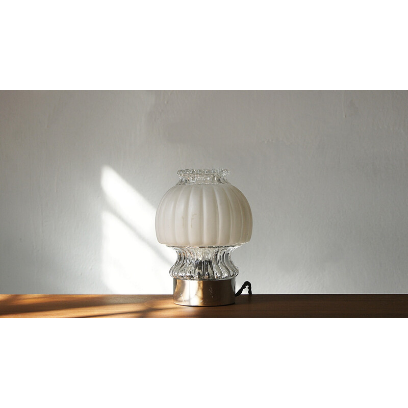 Vintage glass table lamp by Graewe