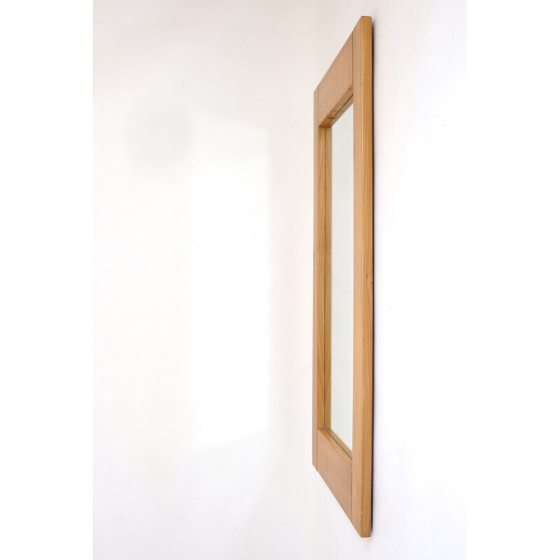 Vintage solid pine mirror by Maison Regain, 1980