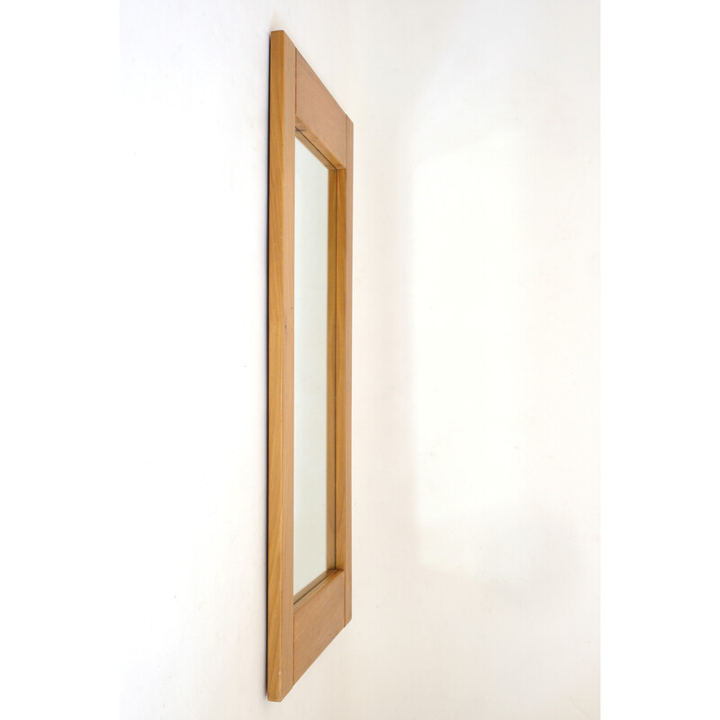 Vintage solid pine mirror by Maison Regain, 1980