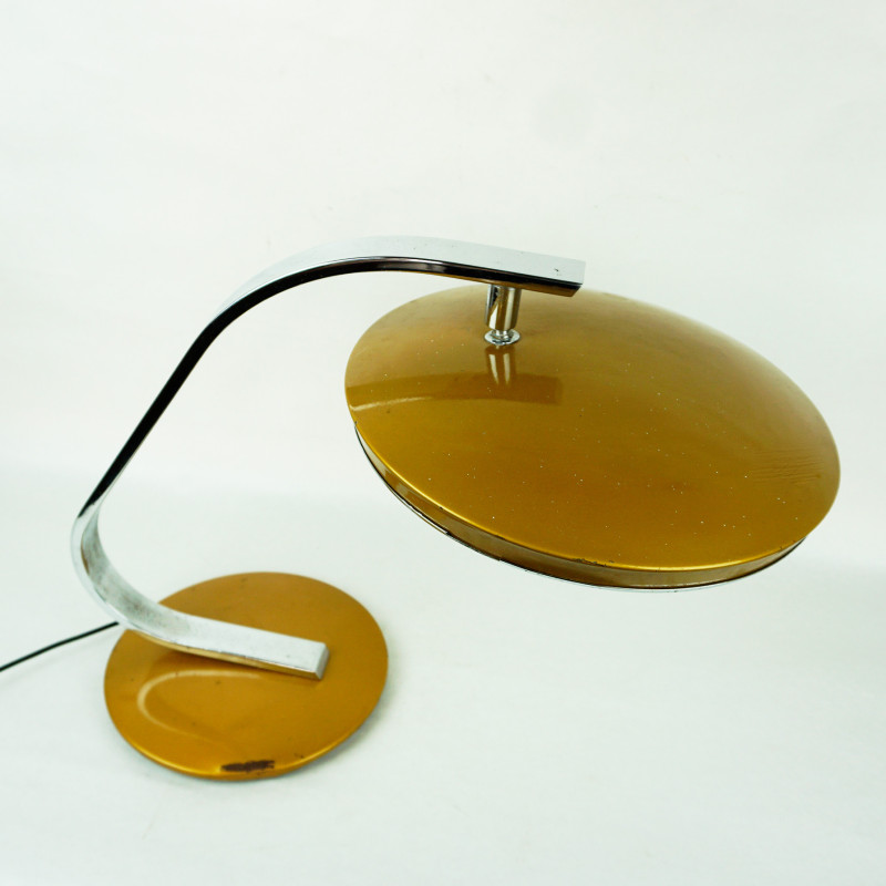 Lampada da tavolo spagnola vintage marrone oro mod. 520 di Fase Madrid, 1960