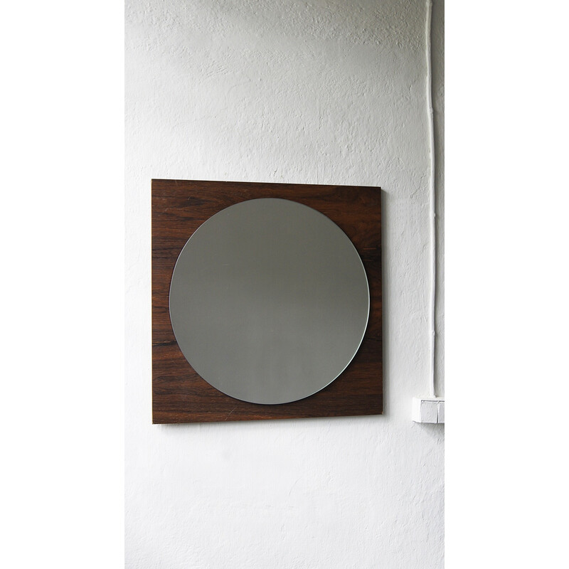 Vintage wall mirror in rosewood veneer