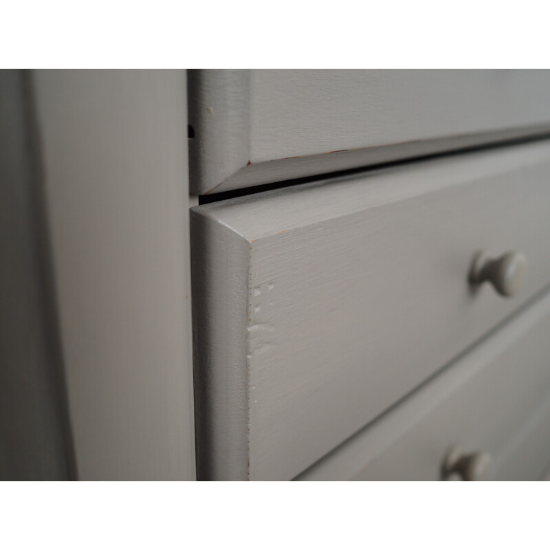 Vintage grey pine chest of drawers, Denmark 1970s