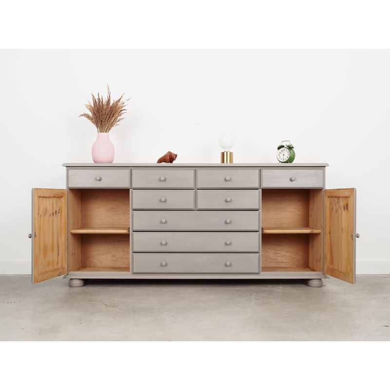 Vintage grey pine chest of drawers, Denmark 1970s