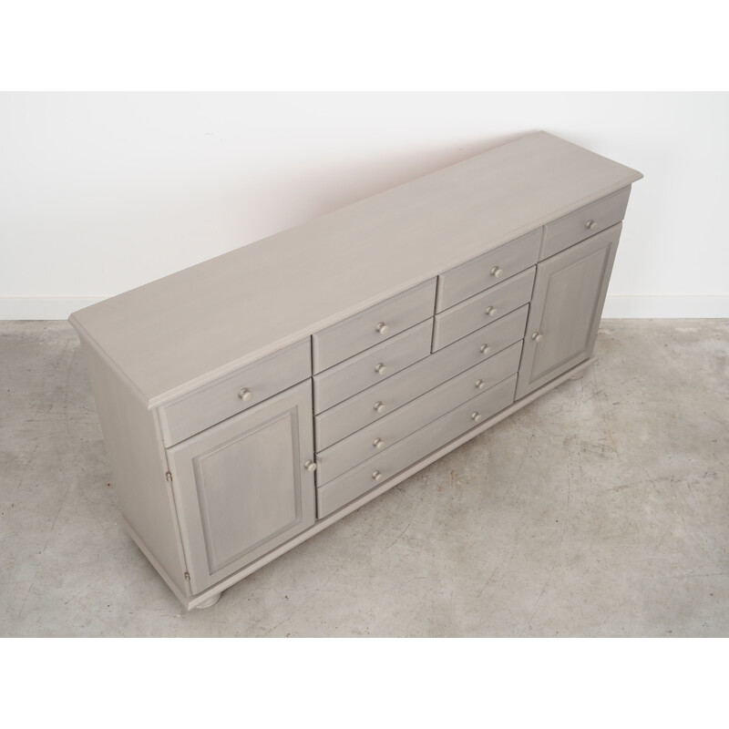 Vintage grey pine chest of drawers, Denmark 1970s