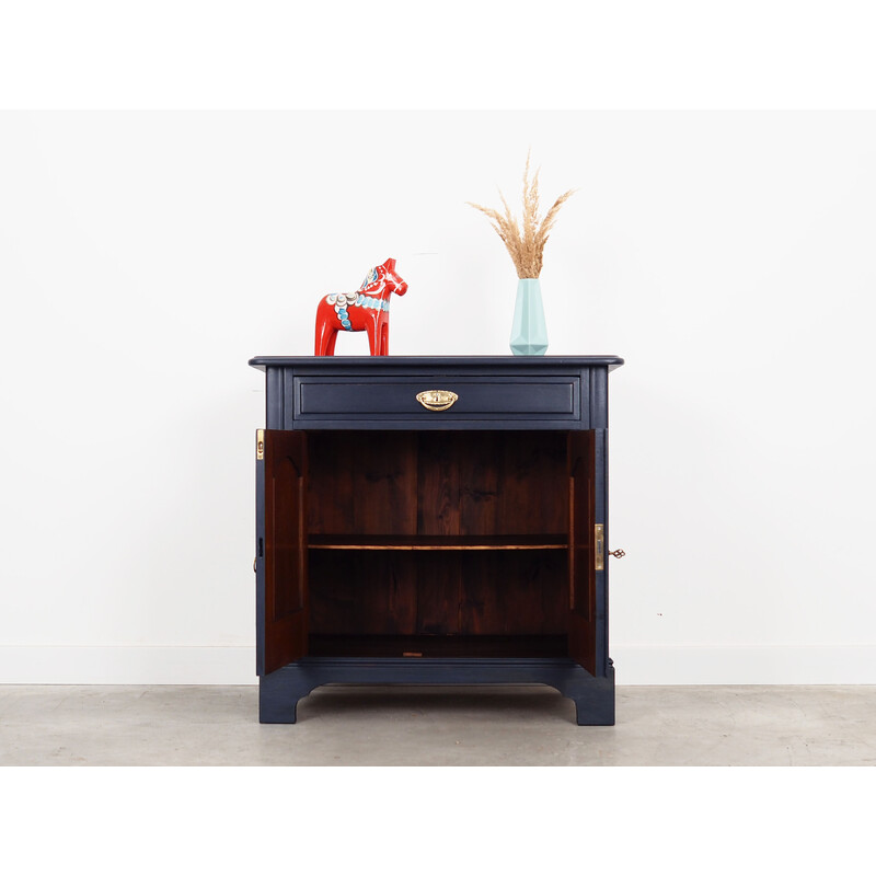 Vintage dark blue oakwood chest of drawers, Denmark 1960s