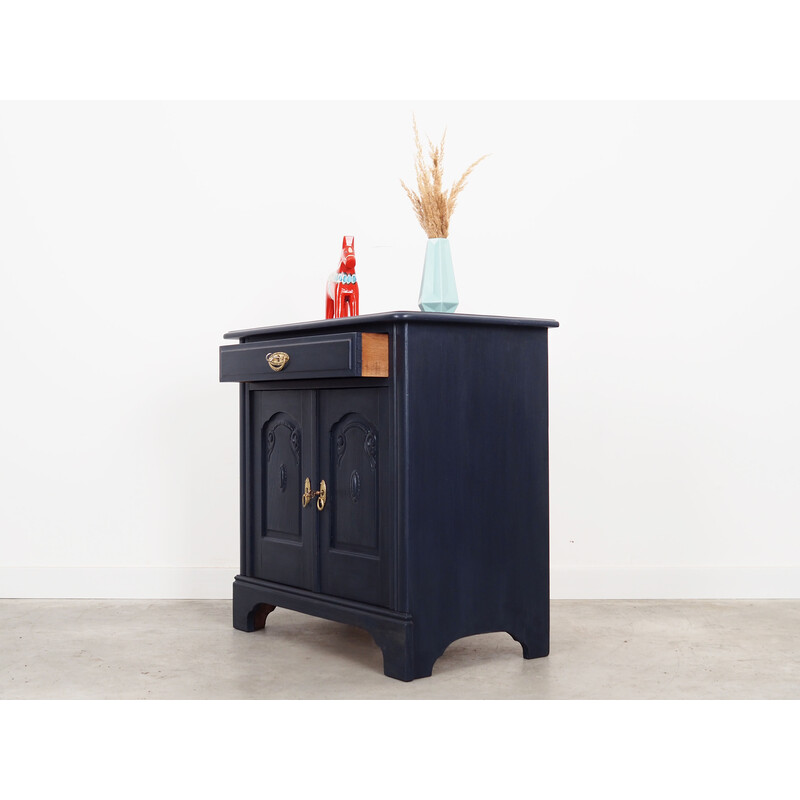 Vintage dark blue oakwood chest of drawers, Denmark 1960s