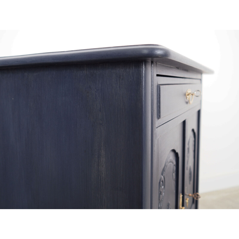 Vintage dark blue oakwood chest of drawers, Denmark 1960s