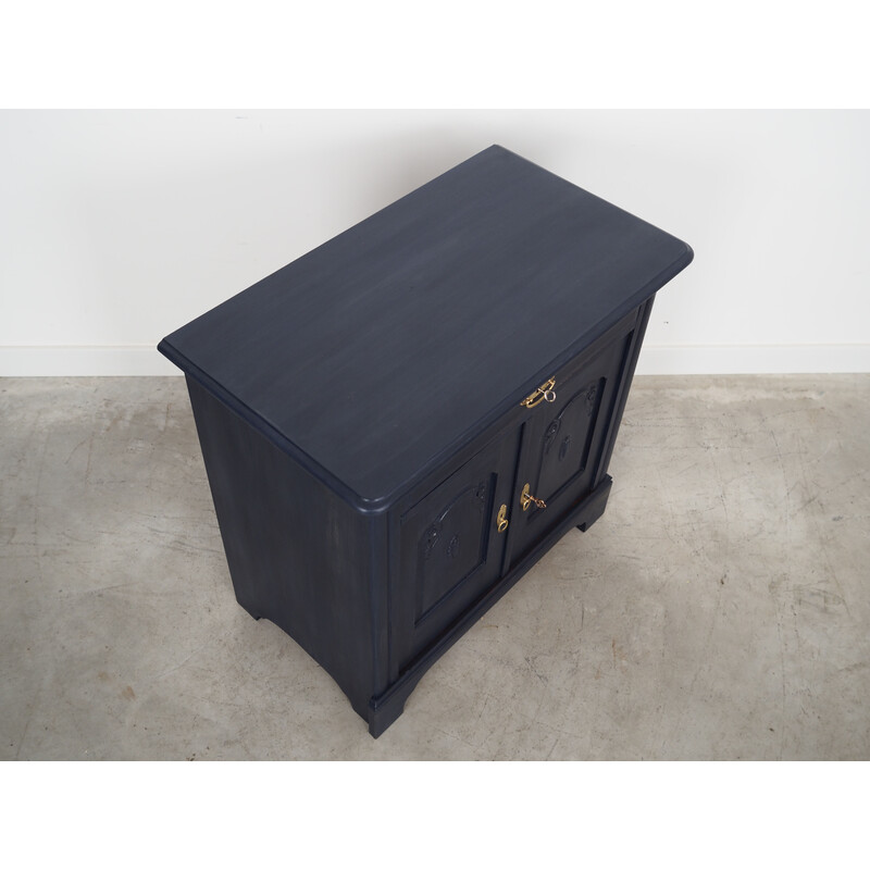 Vintage dark blue oakwood chest of drawers, Denmark 1960s