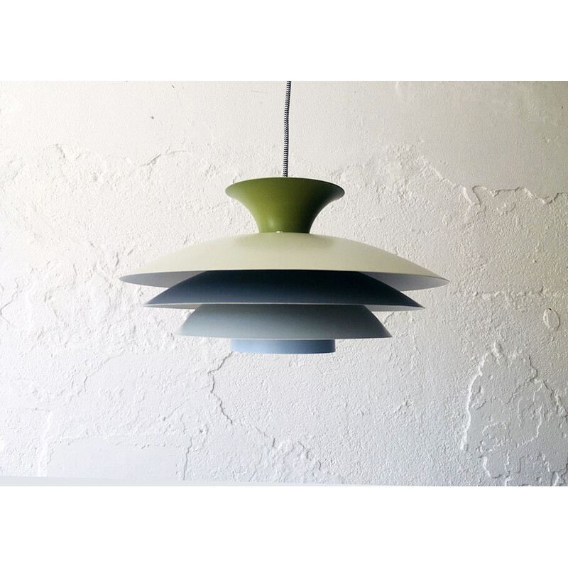 Danish vintage metal pendant lamp, 1970s