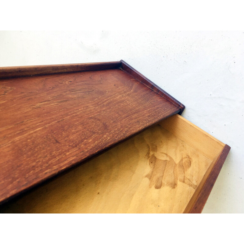 Cajón de pared danés vintage de teca, 1960