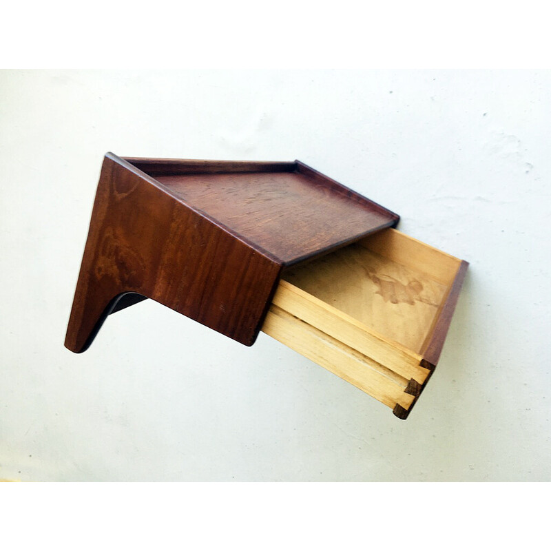 Cassetto a muro danese vintage in teak, 1960