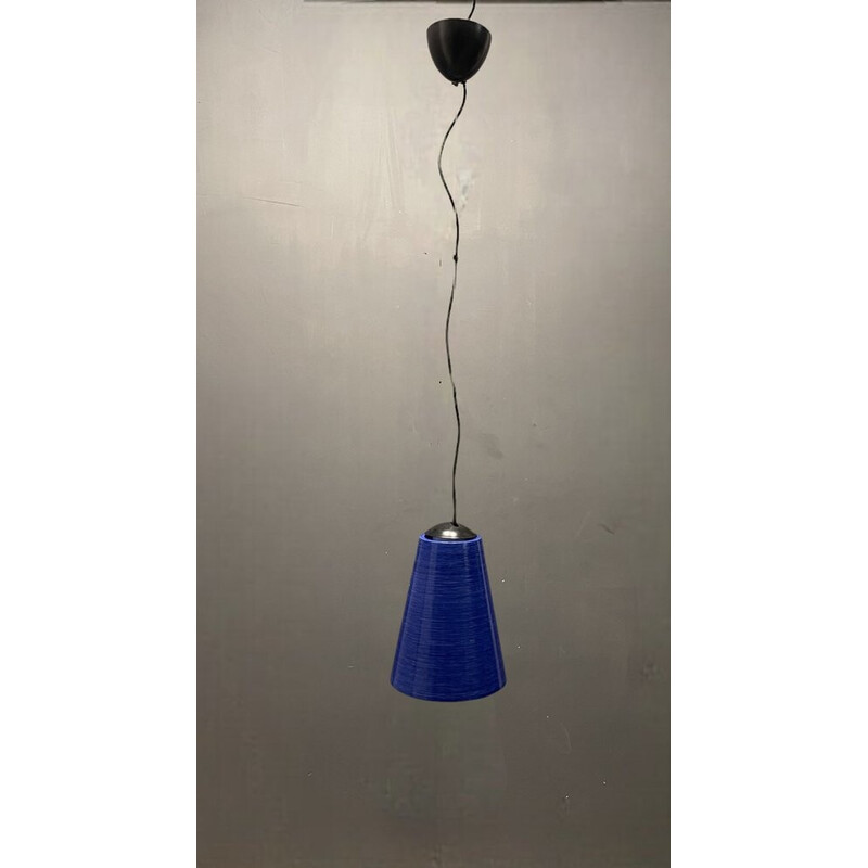 Pair of mid-century Italian Murano glass pendant lamps