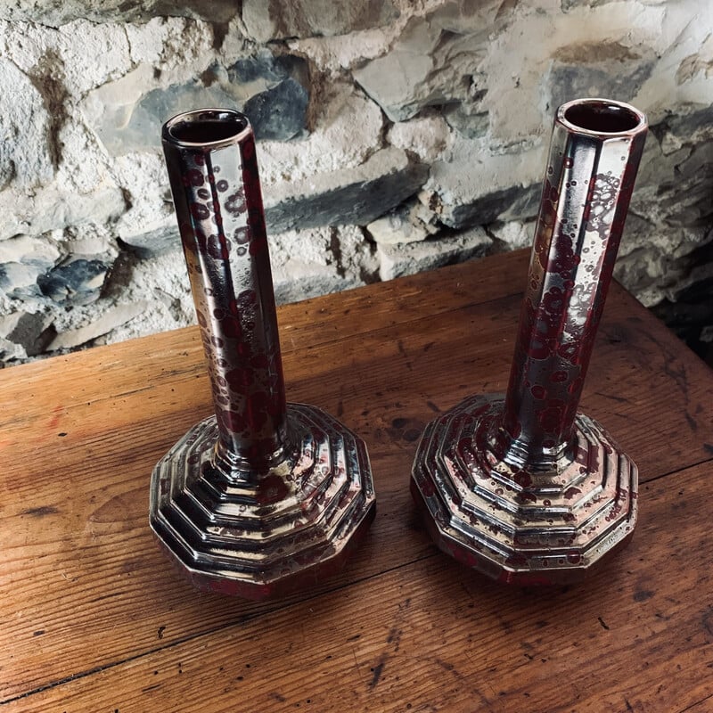 Pair of vintage vases by Fives Lille