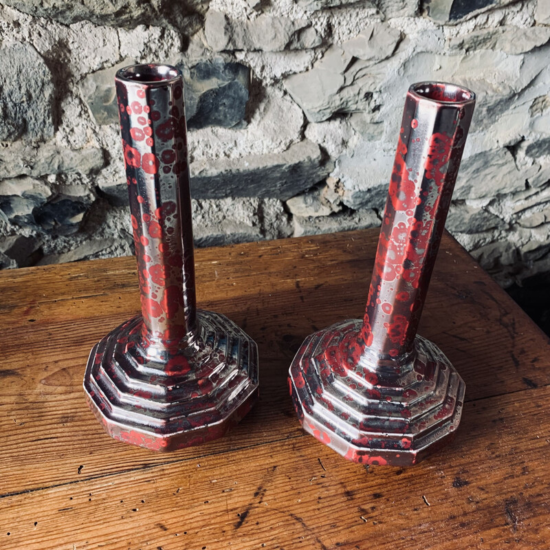 Pair of vintage vases by Fives Lille