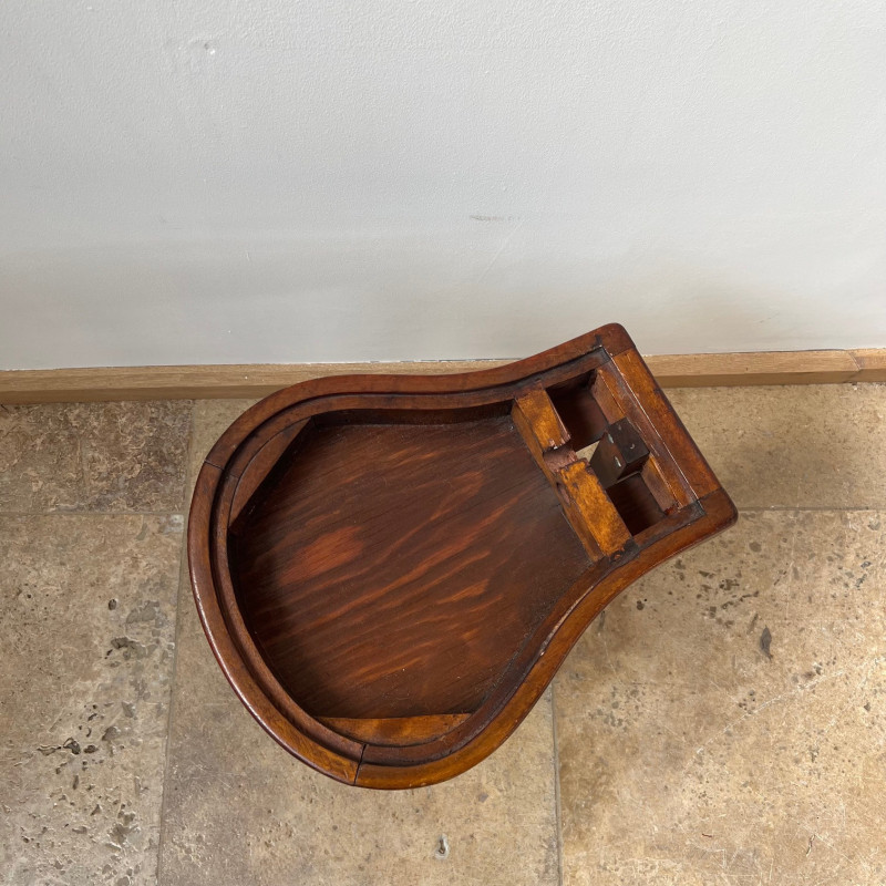 Swedish vintage tripod upholstered stool, 1930s