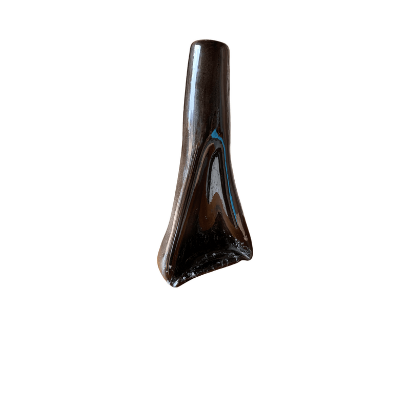 Vase vintage en céramique émaillé noir, 1970