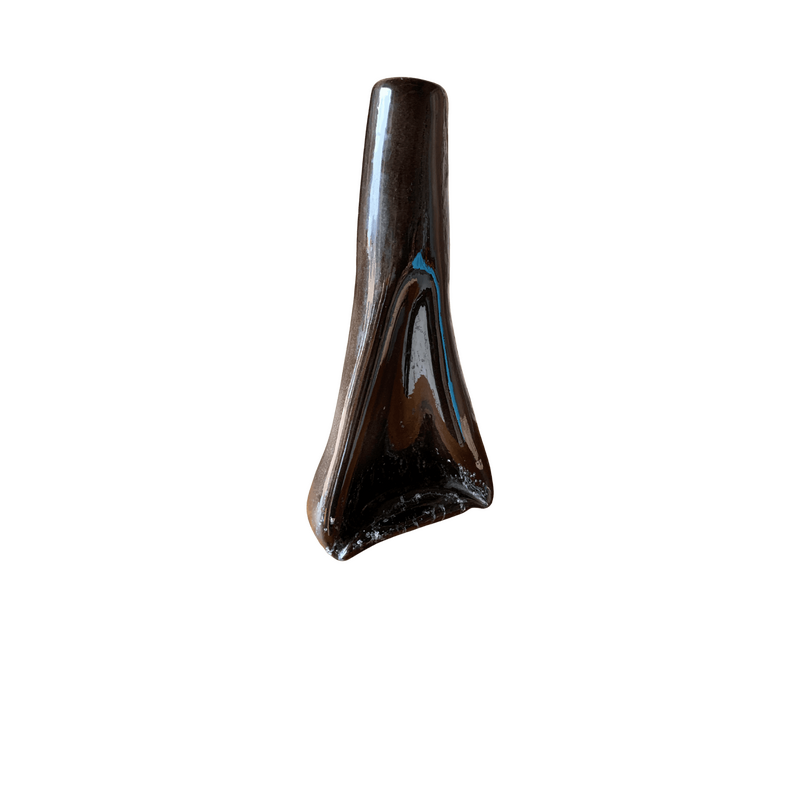 Vintage vaso de cerâmica preto esmaltado, 1970
