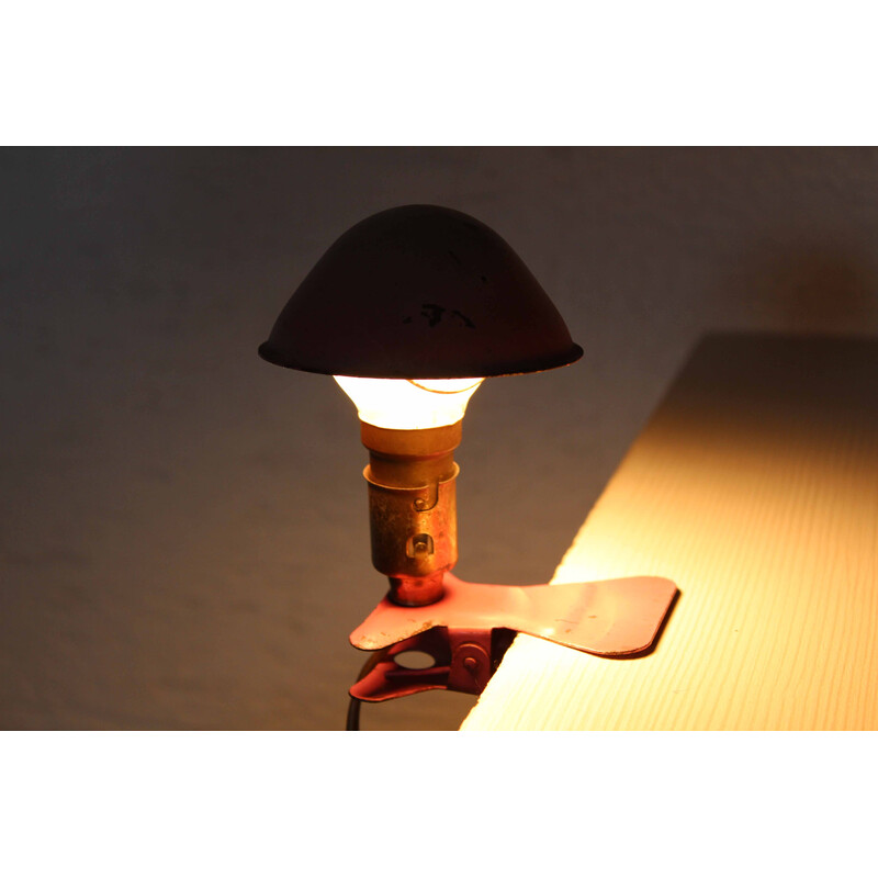 Vintage mushroom lamp on clip, 1960-1970