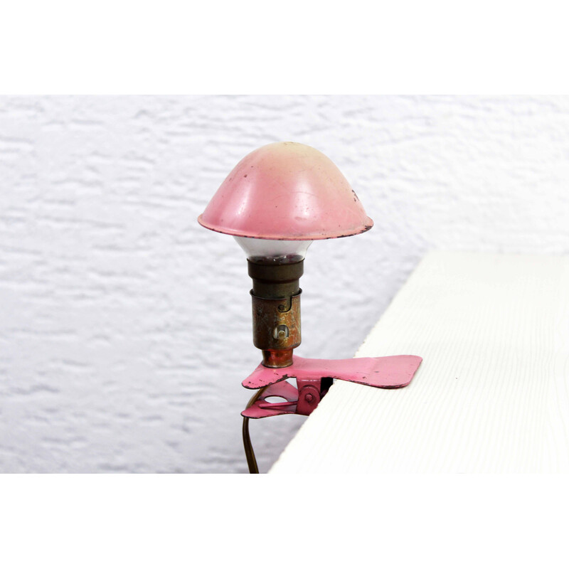 Lámpara vintage en forma de seta con pinza, 1960-1970