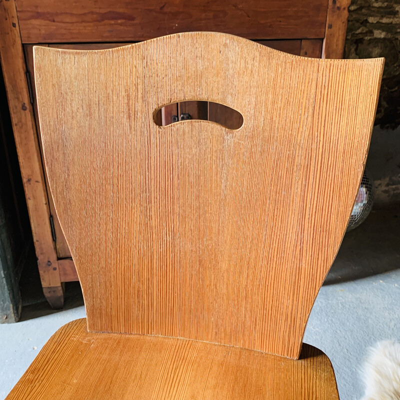 Coppia di sedie vintage in legno biondo, 1960