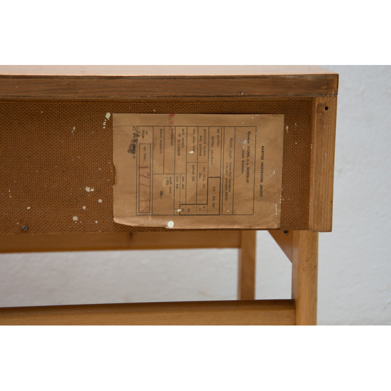 Mesa auxiliar vintage de madera de olmo de Jitona, Checoslovaquia años 70
