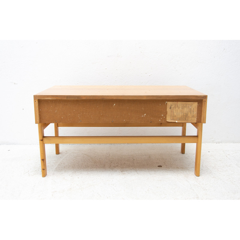 Vintage elm wood side table by Jitona, Czechoslovakia 1970s