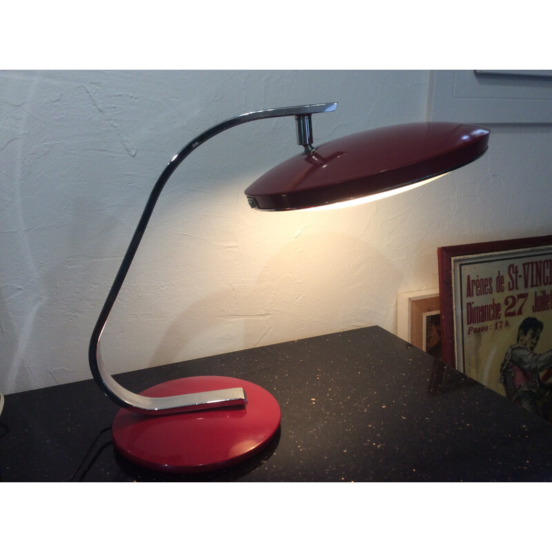 Red vintage Fase desk lamp