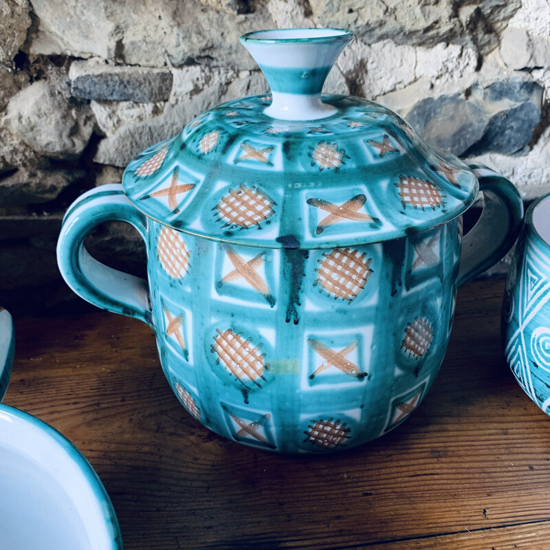 Set di 6 pezzi vintage in ceramica di Vallauris di Robert Picault