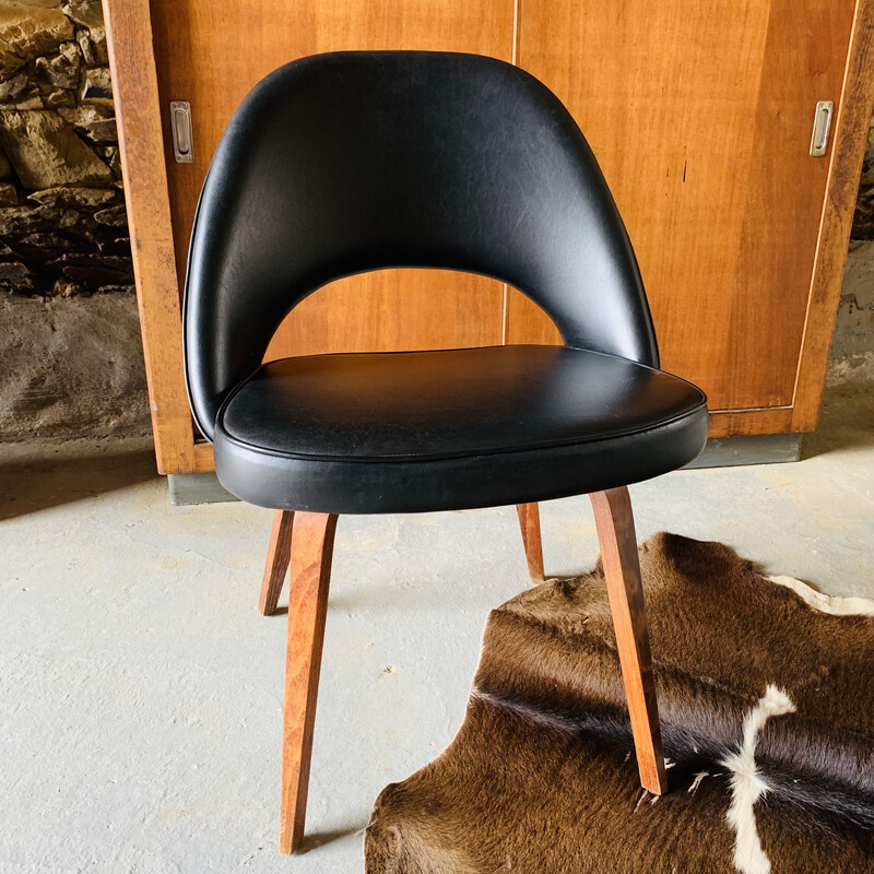 Vintage zwarte stoel van Eero Saarinen voor Knoll, 1950