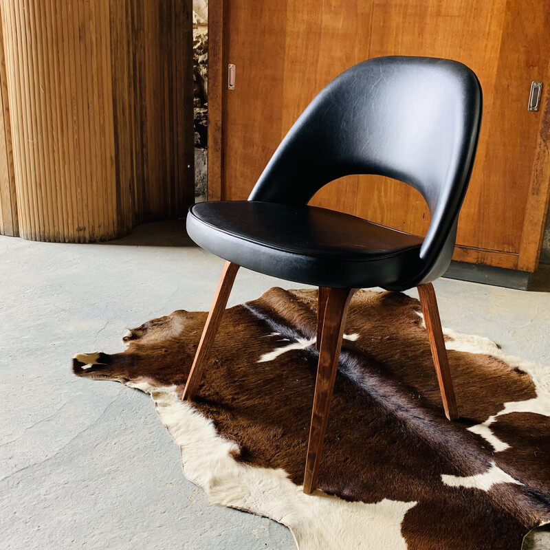 Vintage zwarte stoel van Eero Saarinen voor Knoll, 1950