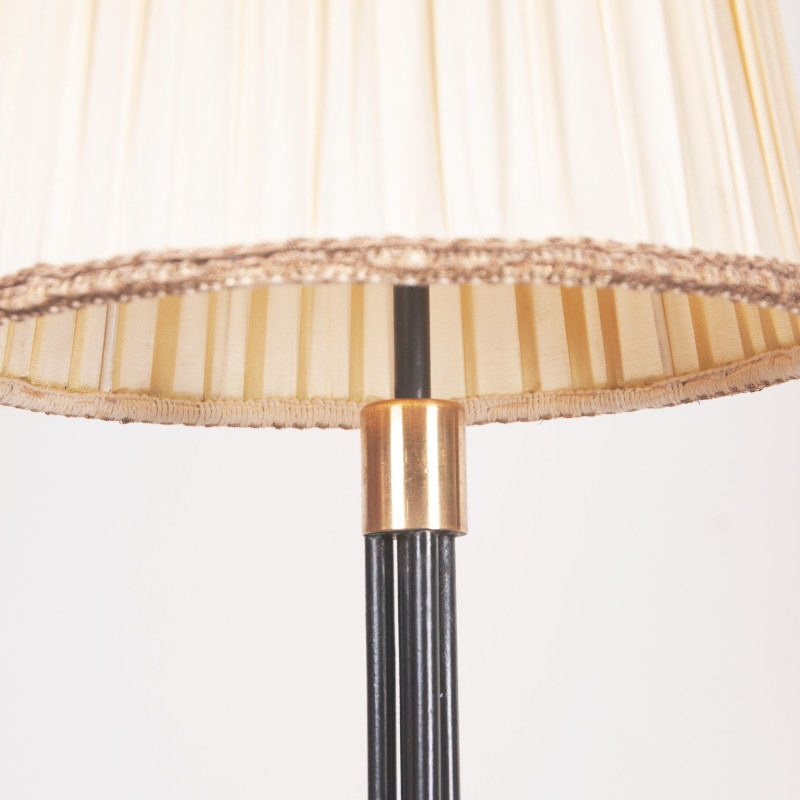 Vintage black floor lamp on tripod base, Denmark 1950s