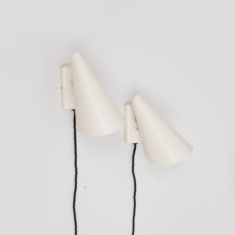 Pair of vintage Ewa wall lamps by Värnamo, Sweden 1950s