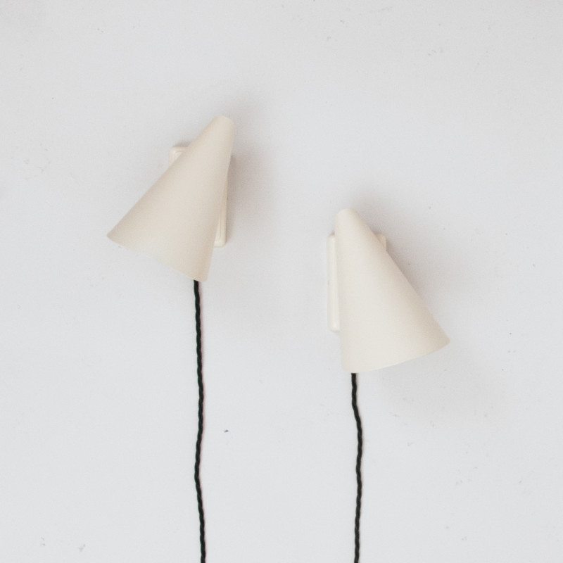 Pair of vintage Ewa wall lamps by Värnamo, Sweden 1950s