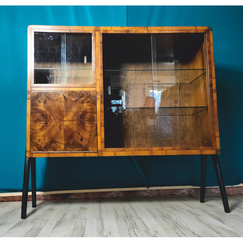 Vintage Art deco display cabinet with a bar