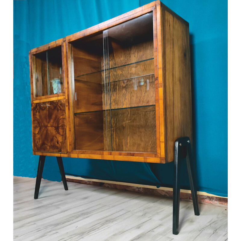 Vintage Art deco display cabinet with a bar