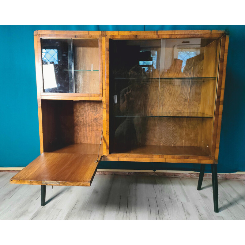 Vintage Art deco display cabinet with a bar