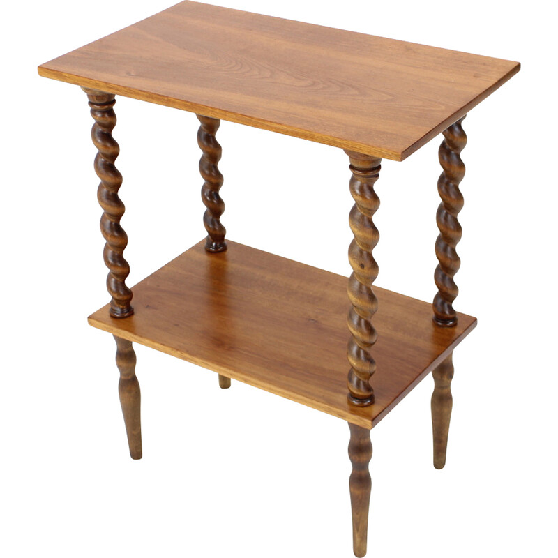 Vintage solid wood side table, 1900s