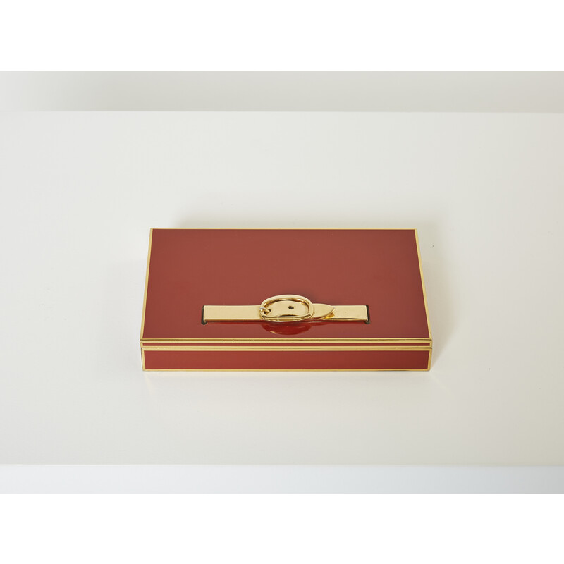 Vintage brass jewelry box by Hermès Paris, 1970