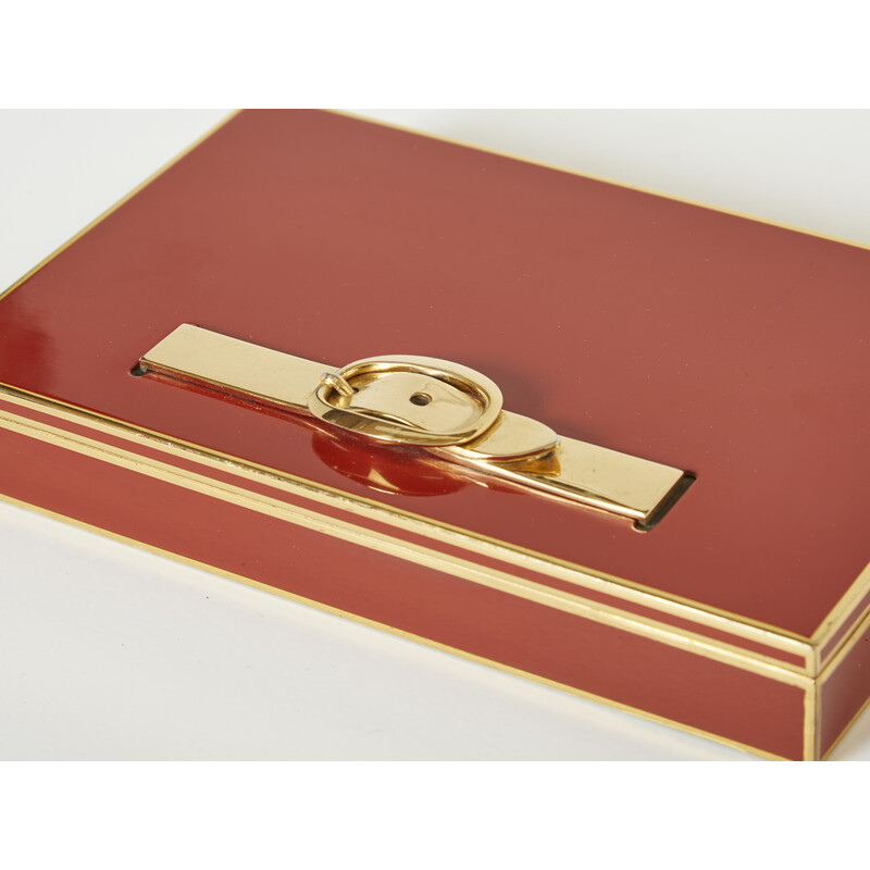 Vintage brass jewelry box by Hermès Paris, 1970