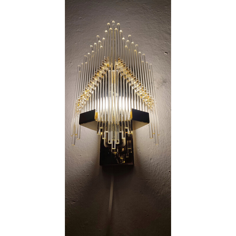 Vintage methacrylate and metal wall lamp, Italy 1980s