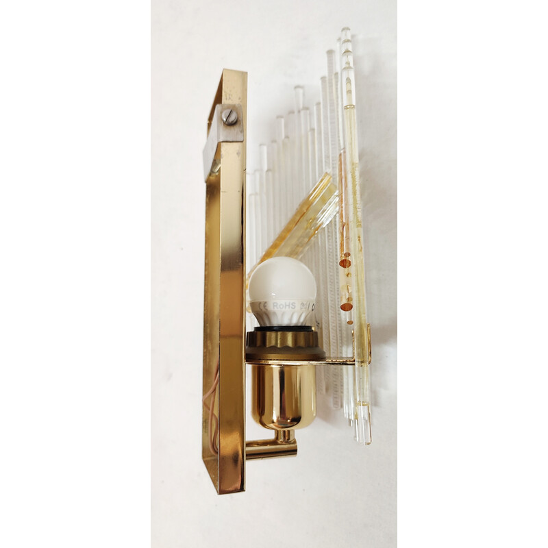 Vintage methacrylate and metal wall lamp, Italy 1980s