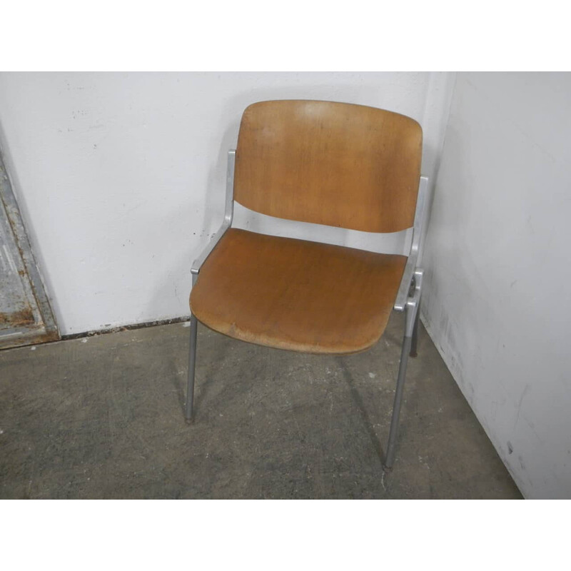 Vintage-Stuhl aus Metall und Lattenrost von Anonima Castelli