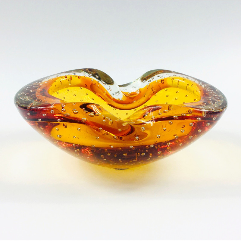 Vintage Murano bullicante and Sommerso glass bowl by Barovier and Toso, Italy 1960s